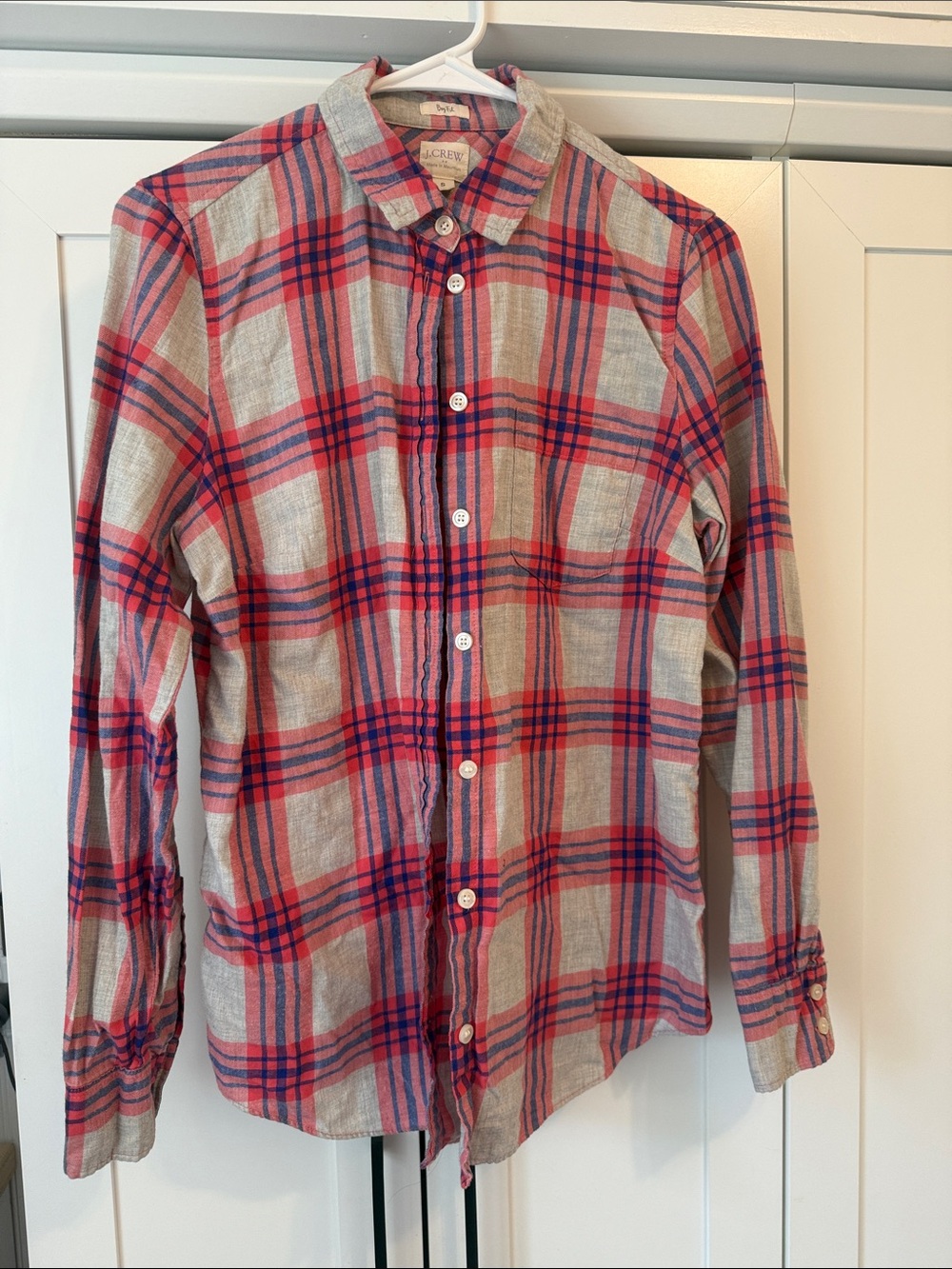 J. Crew Red Plaid Button-Up Shirt